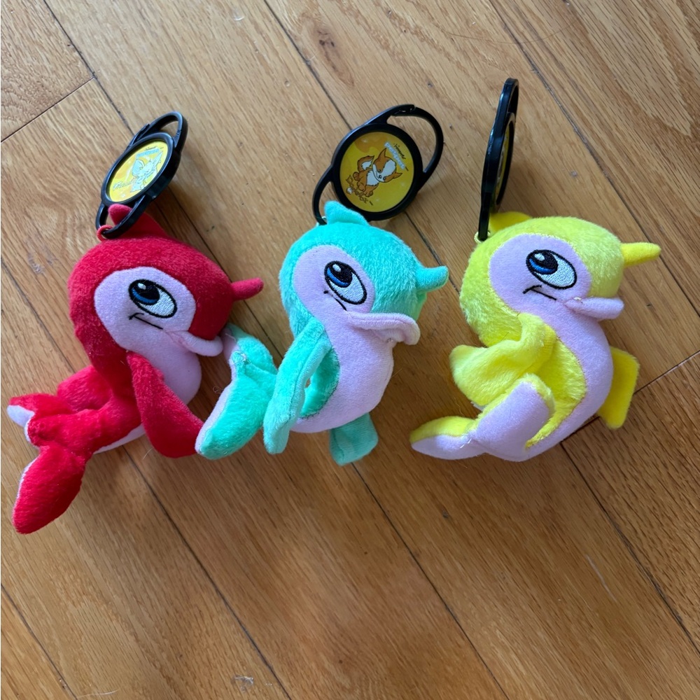 Neopets Flotsom Keychain Trio - Red, Green, Yellow